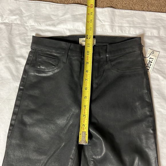 NEW L’AGENCE jeans Alexia high Rise crop Cigarette black coated jeans size 25 - Picture 10 of 16
